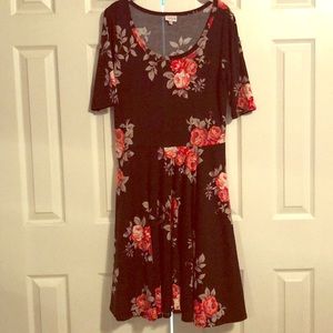 Black and Pink Floral LuLaRoe Nicole Dress
